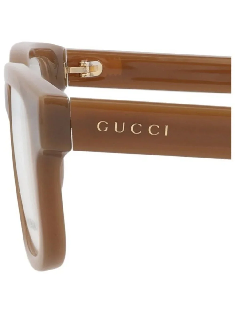 New Gucci Mens Square/Rectangle Brown Brown Transparent Fashion Designer Eyeglas